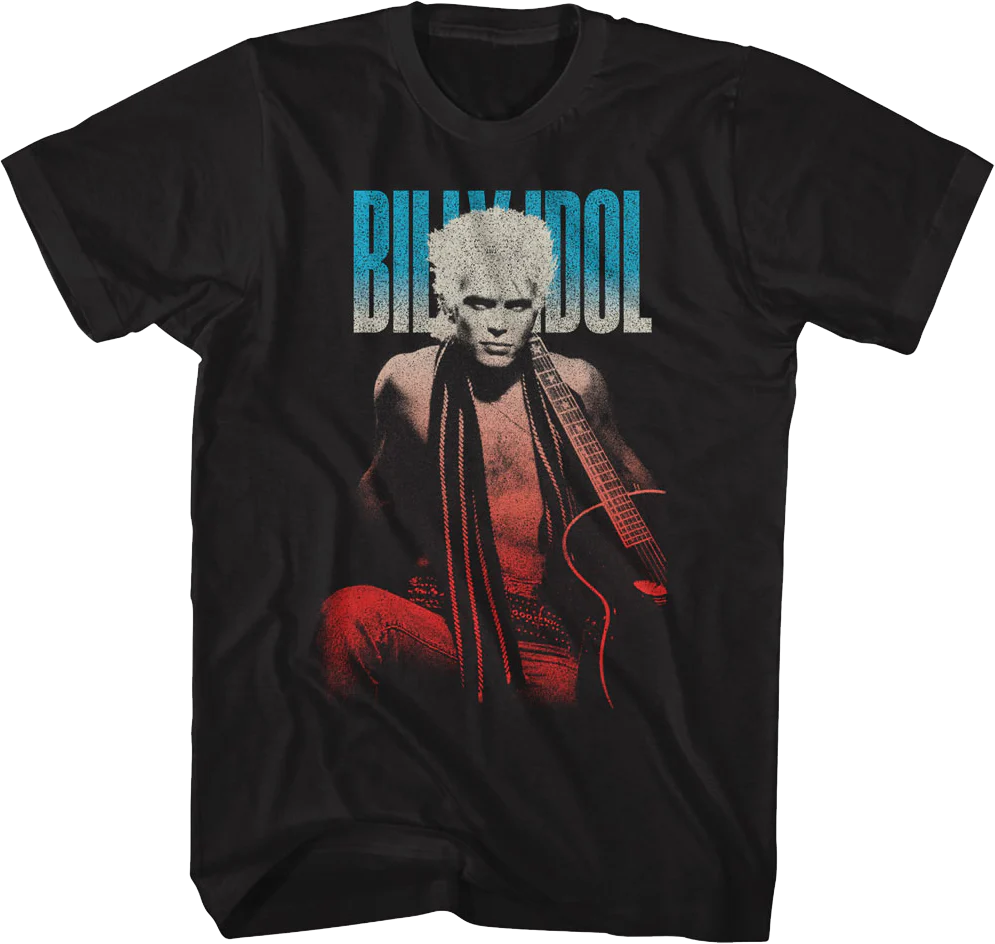 Gradient Guitar Pose Billy Idol T-Shirt