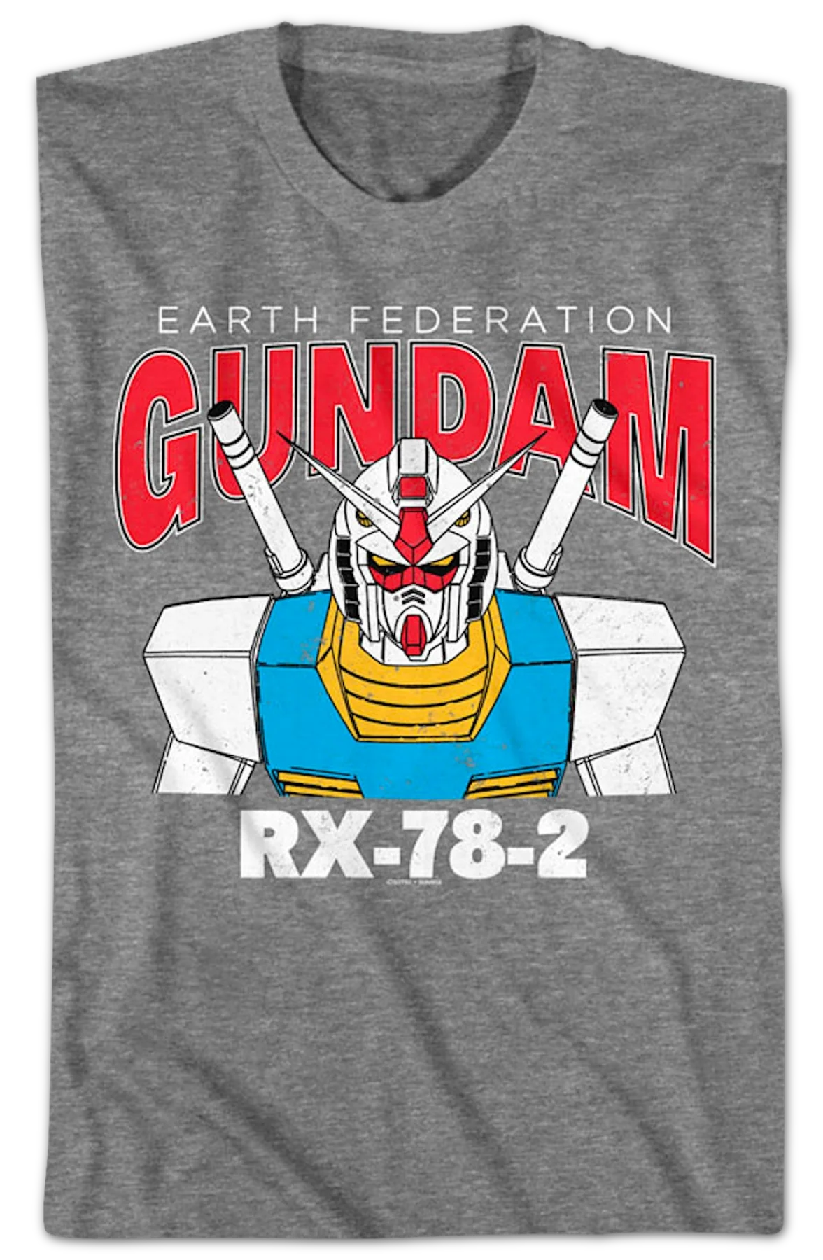 Graphite Heather Earth Federation Gundam T-Shirt - Image 2