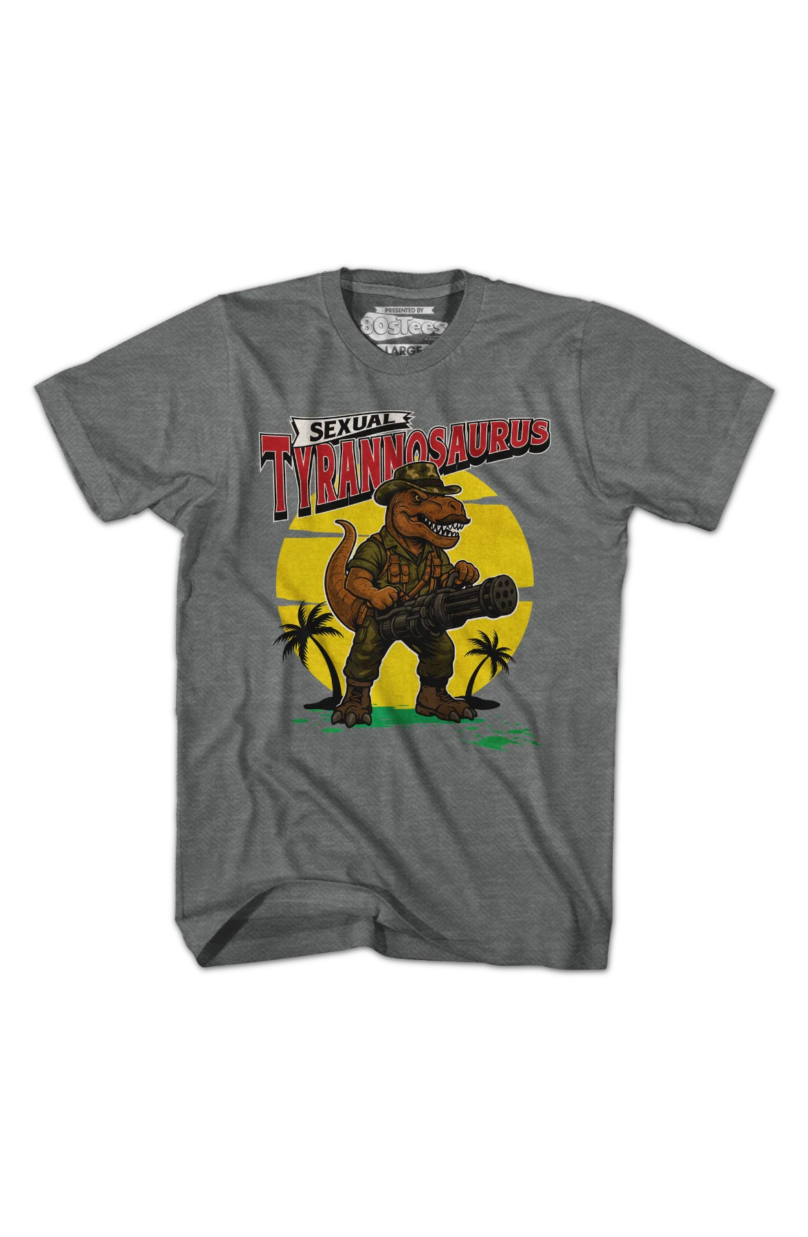 Graphite Heather Sexual Tyrannosaurus T-Shirt - Image 2