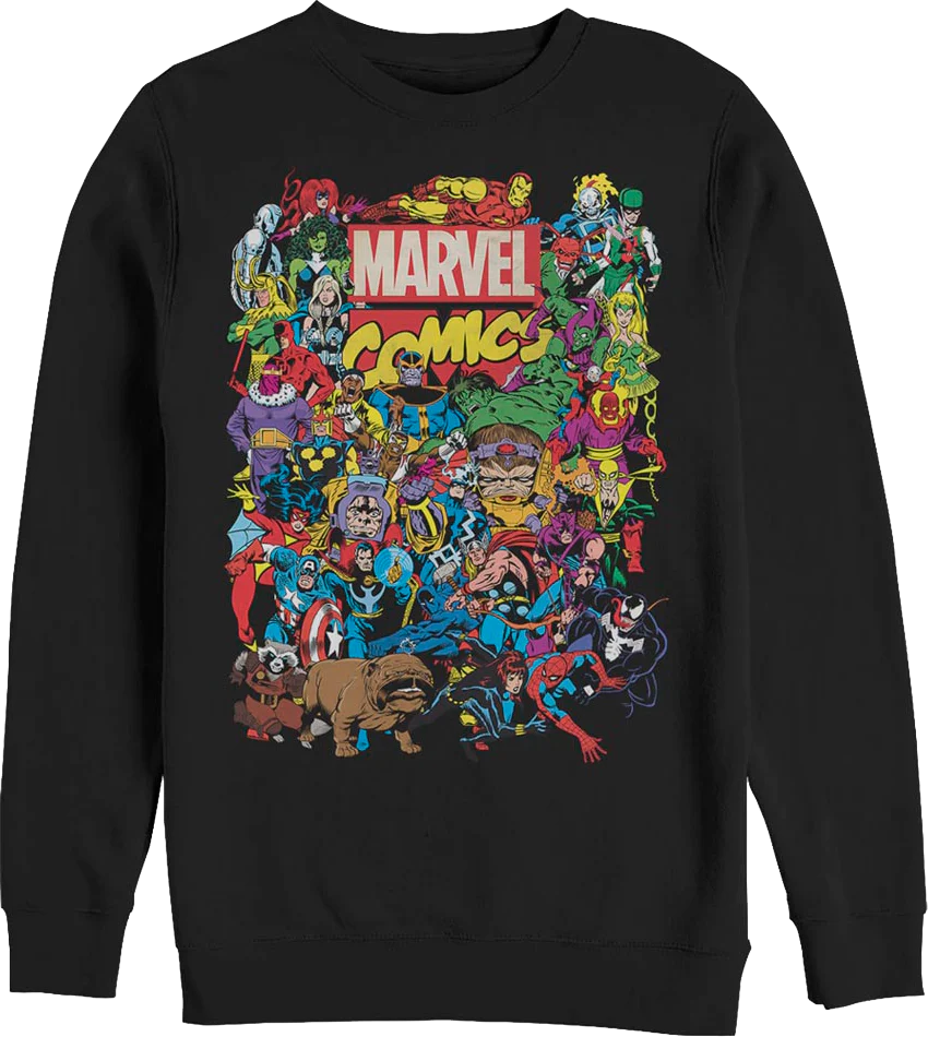 Greatest Characters Collage Marvel Comics Sweatshirt