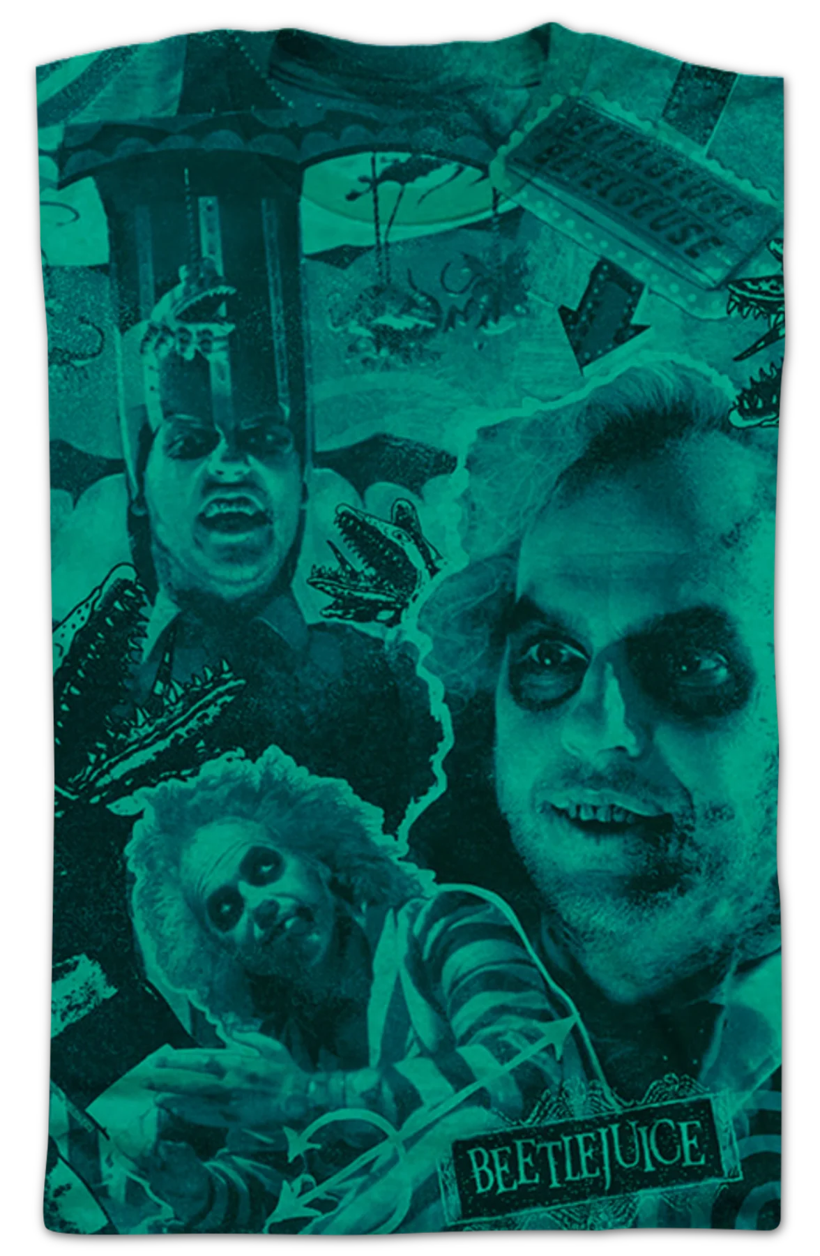 Green Collage Beetlejuice T-Shirt - Image 2
