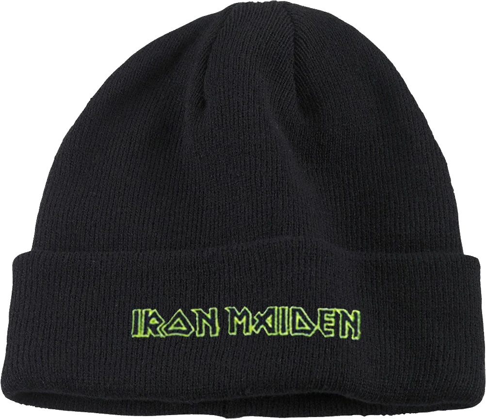Green Logo Iron Maiden Cuff Beanie