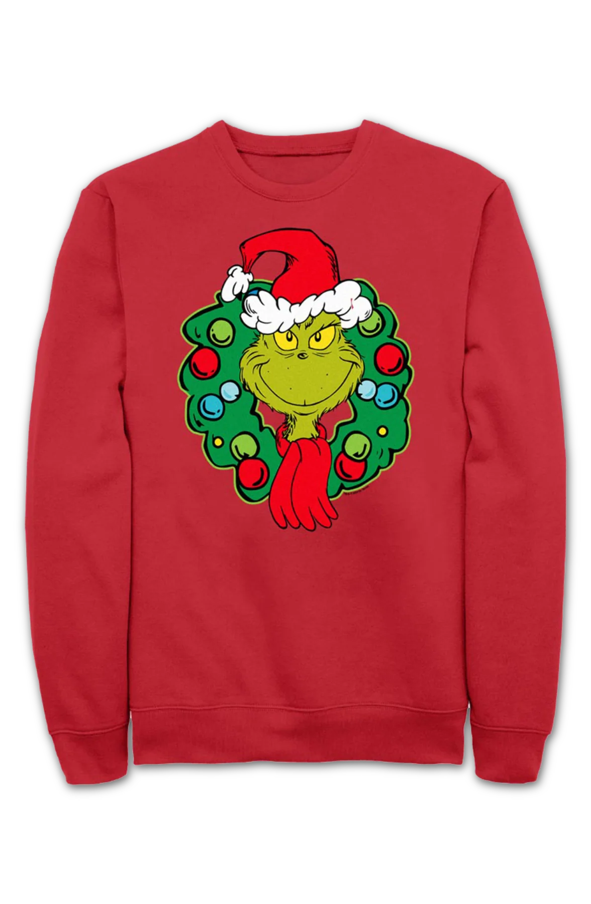 Grinch Christmas Wreath Dr. Seuss Sweatshirt - Image 2
