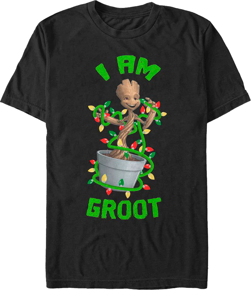 Groot Christmas Lights Marvel Comics T-Shirt