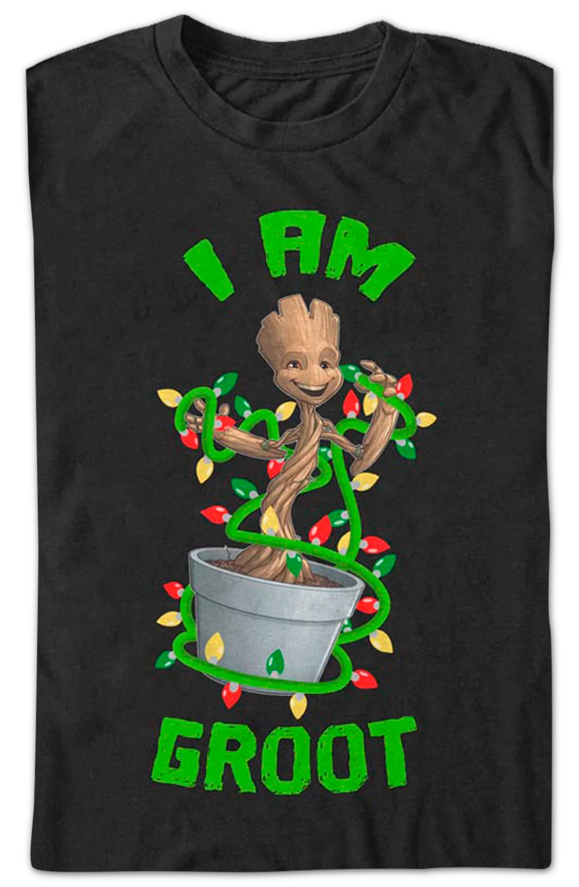 Groot Christmas Lights Marvel Comics T-Shirt - Image 2