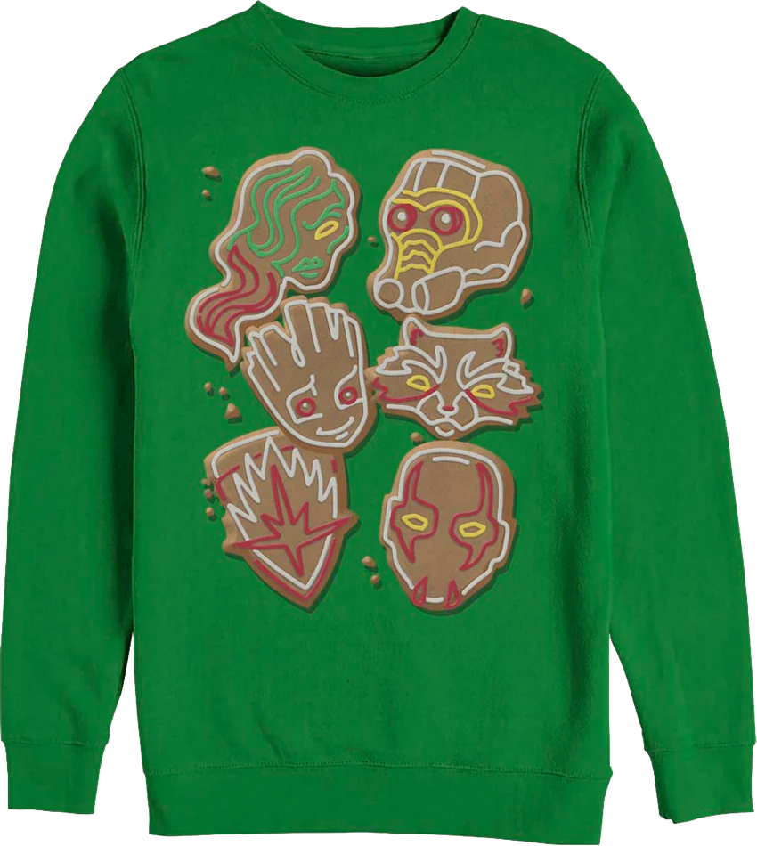 Guardians Of The Galaxy Christmas Cookies Marvel Comics Sweatshirt