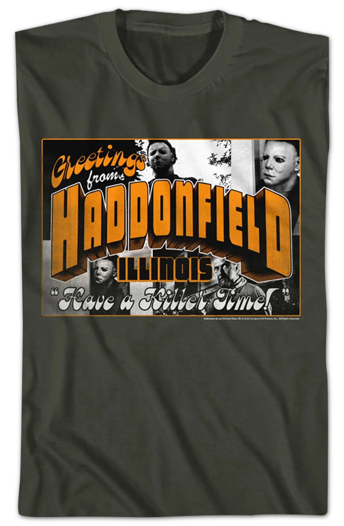 Haddonfield Postcard Halloween T-Shirt - Image 2