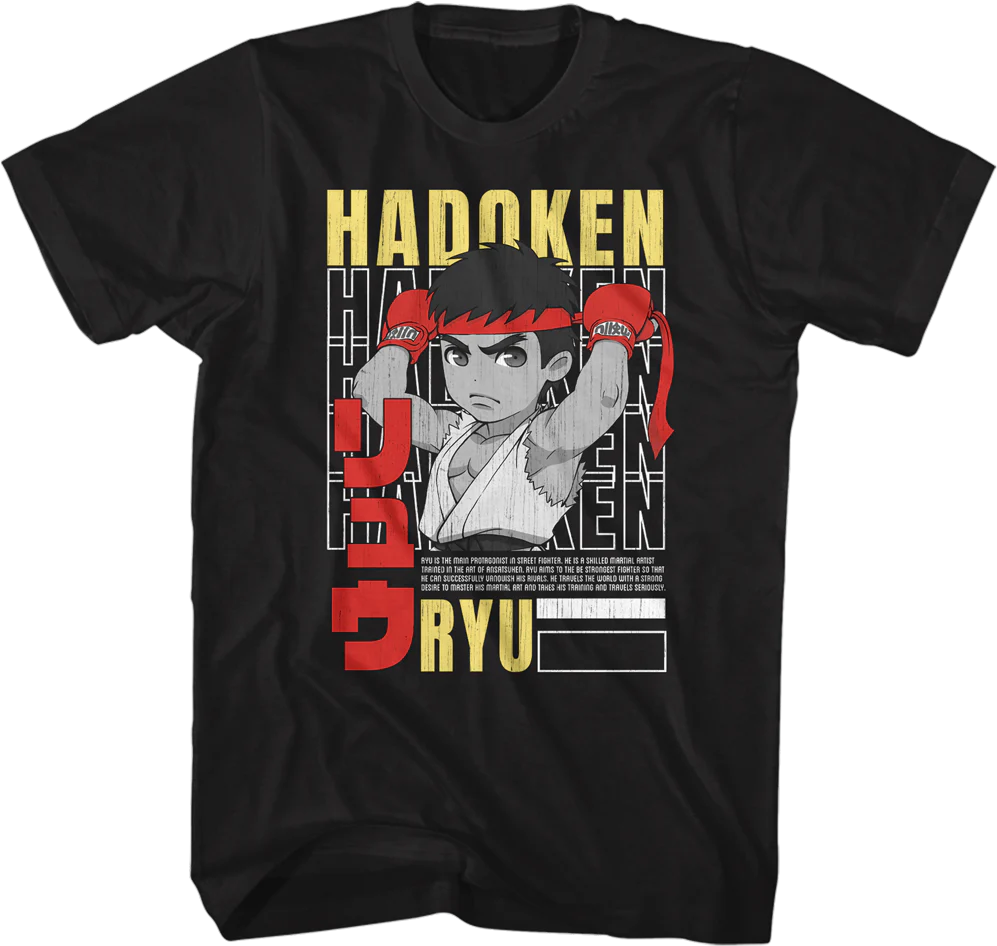Hadoken Ryu Street Fighter T-Shirt