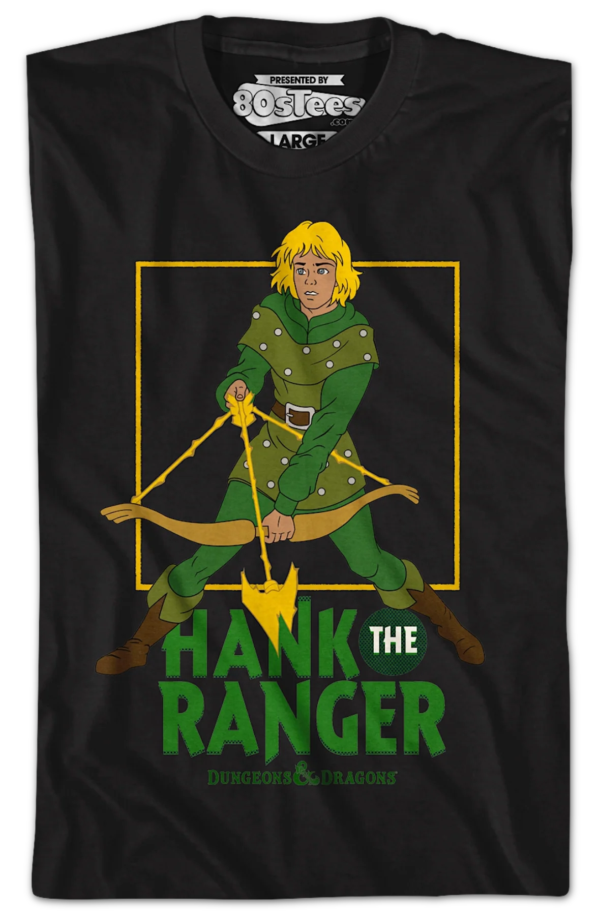 Hank The Ranger Bow & Arrow Pose Dungeons & Dragons T-Shirt - Image 2
