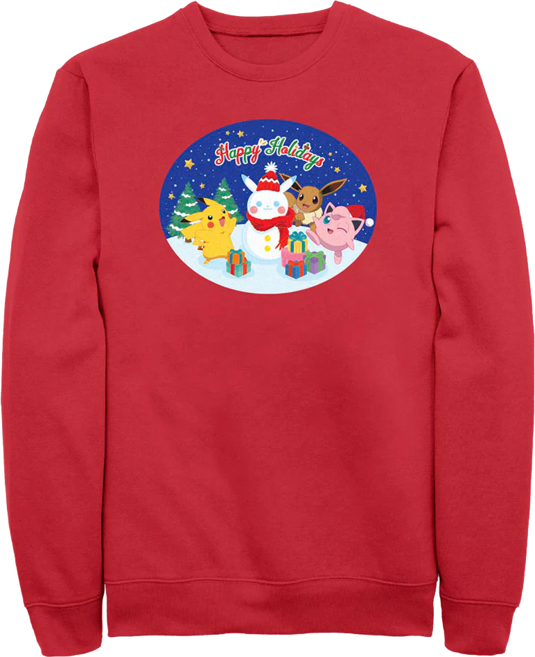 Happy Holidays Photo Pokemon Sweatshirt