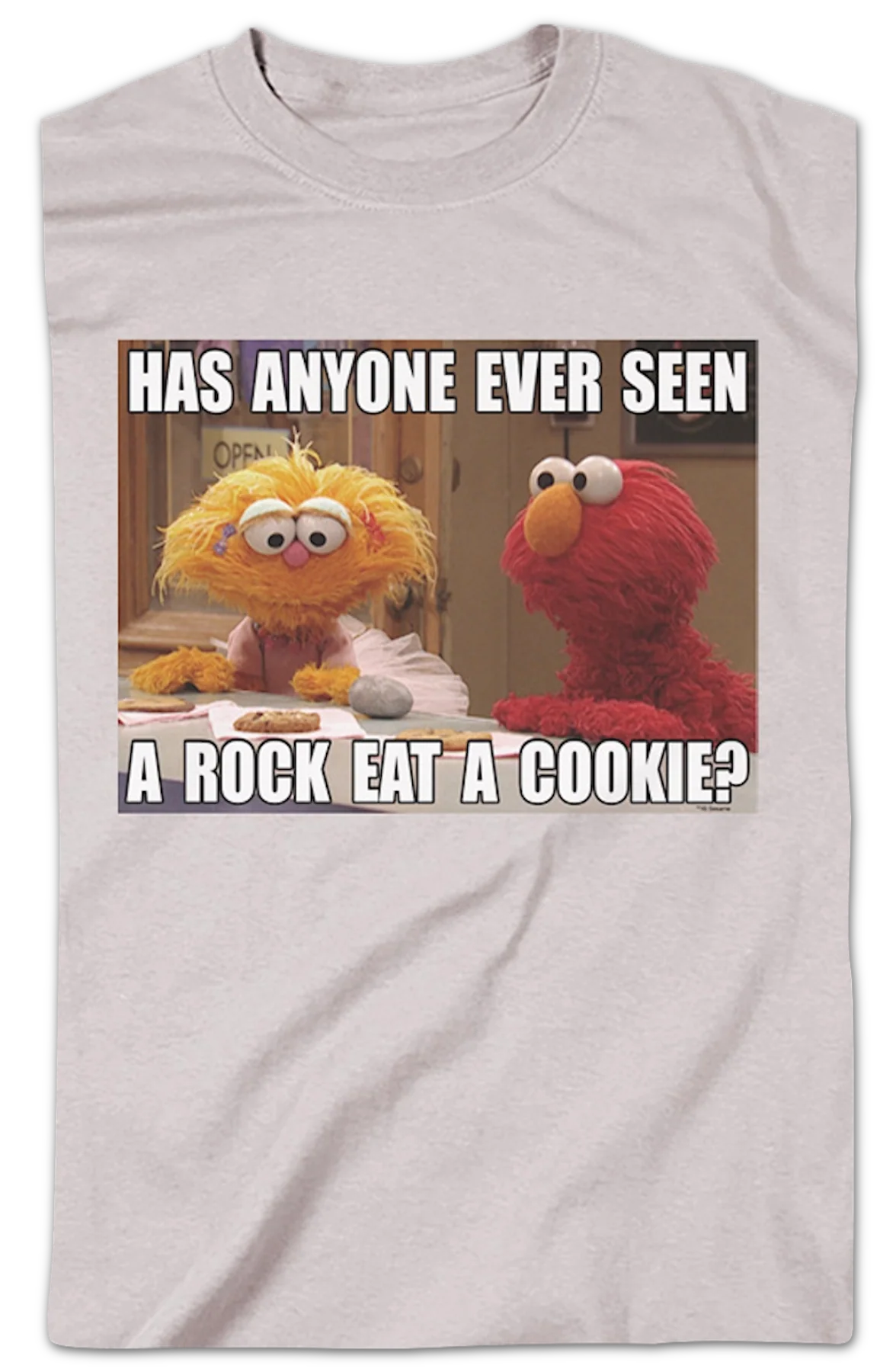 Has Anyone Ever Seen A Rock Eat A Cookie Sesame Street T-Shirt - Image 2