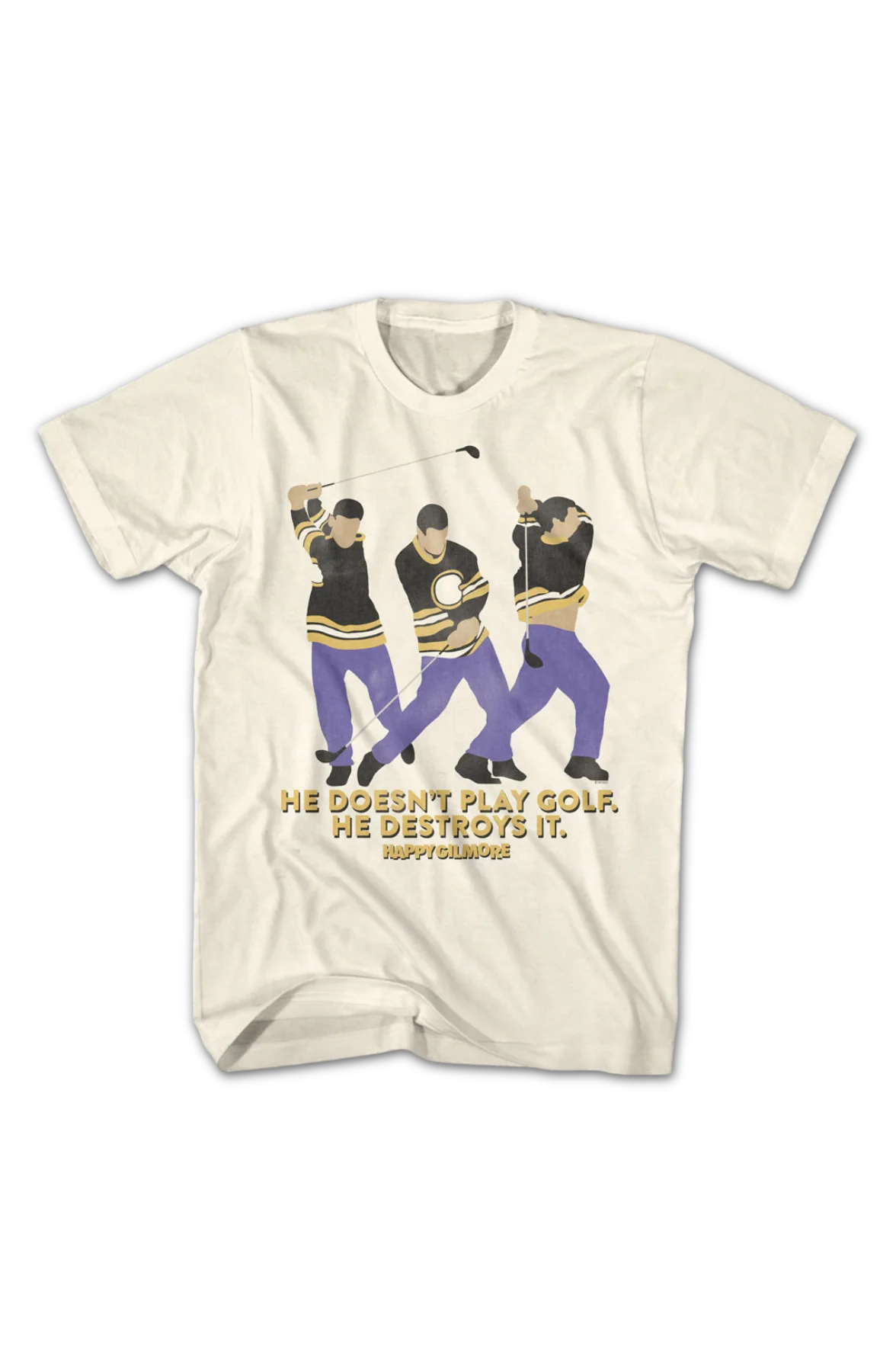 He Doesn't Play Golf He Destroys It Happy Gilmore T-Shirt - Image 2