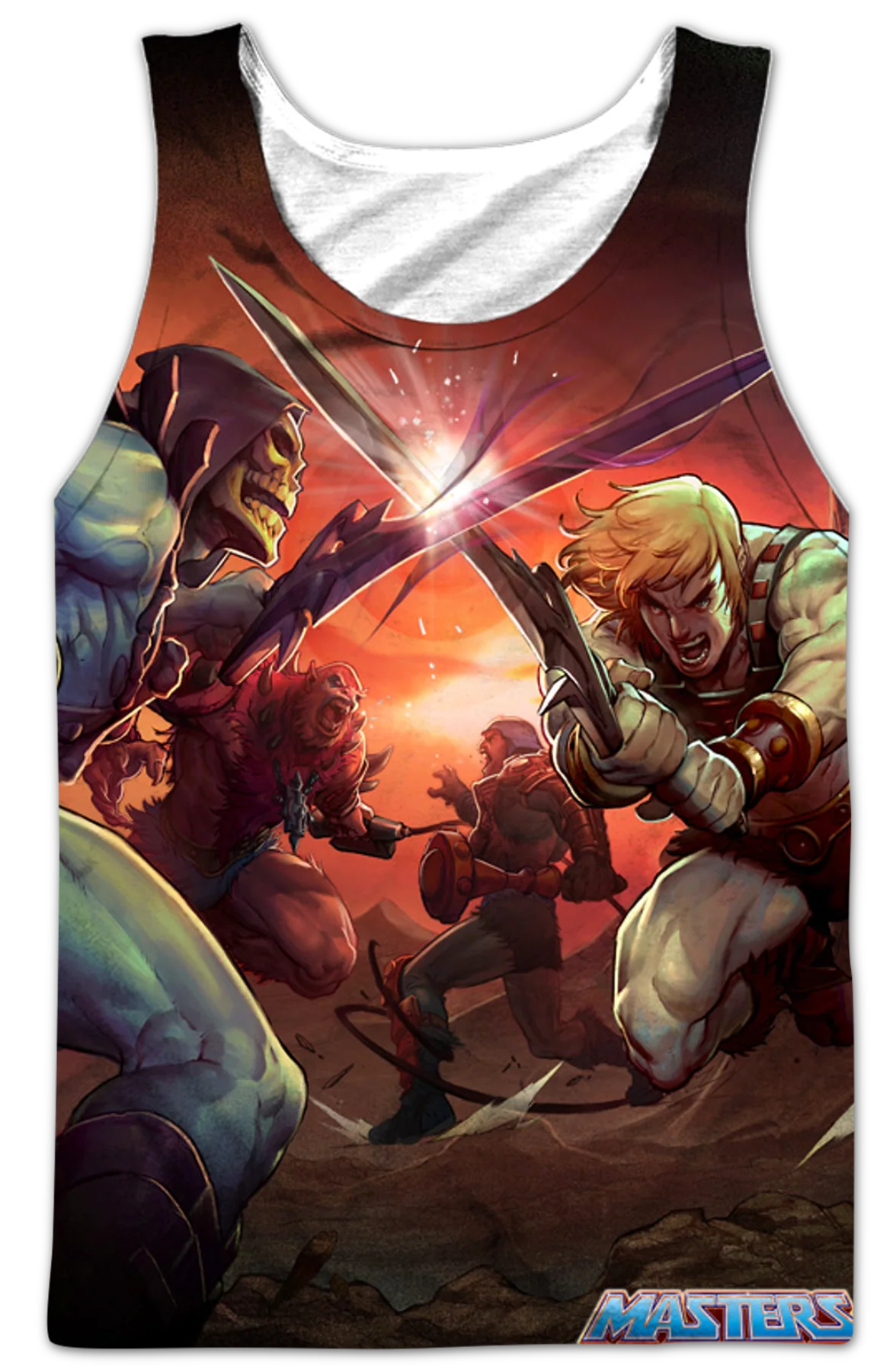 He-Man and Skeletor Battle Masters of the Universe Tank Top - Image 2