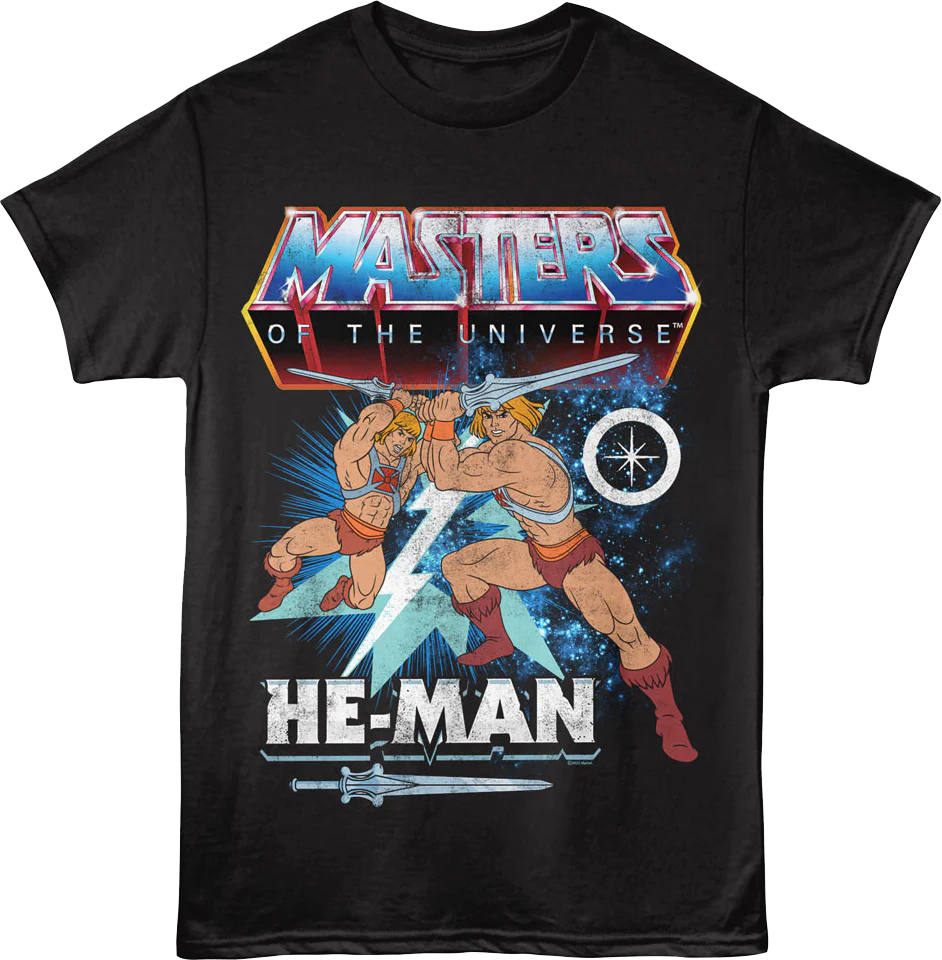 He-Man Lightning Bolt Collage Masters of the Universe T-Shirt