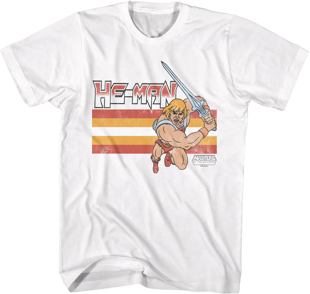 He-Man Retro Stripes Masters of the Universe T-Shirt