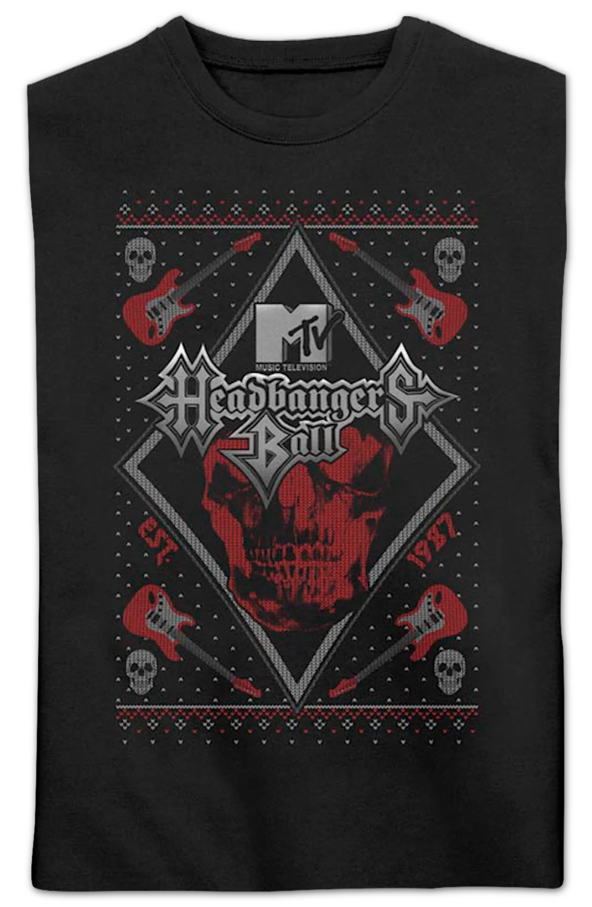 Headbangers Ball Faux Ugly Christmas Sweater MTV Sweatshirt - Image 2
