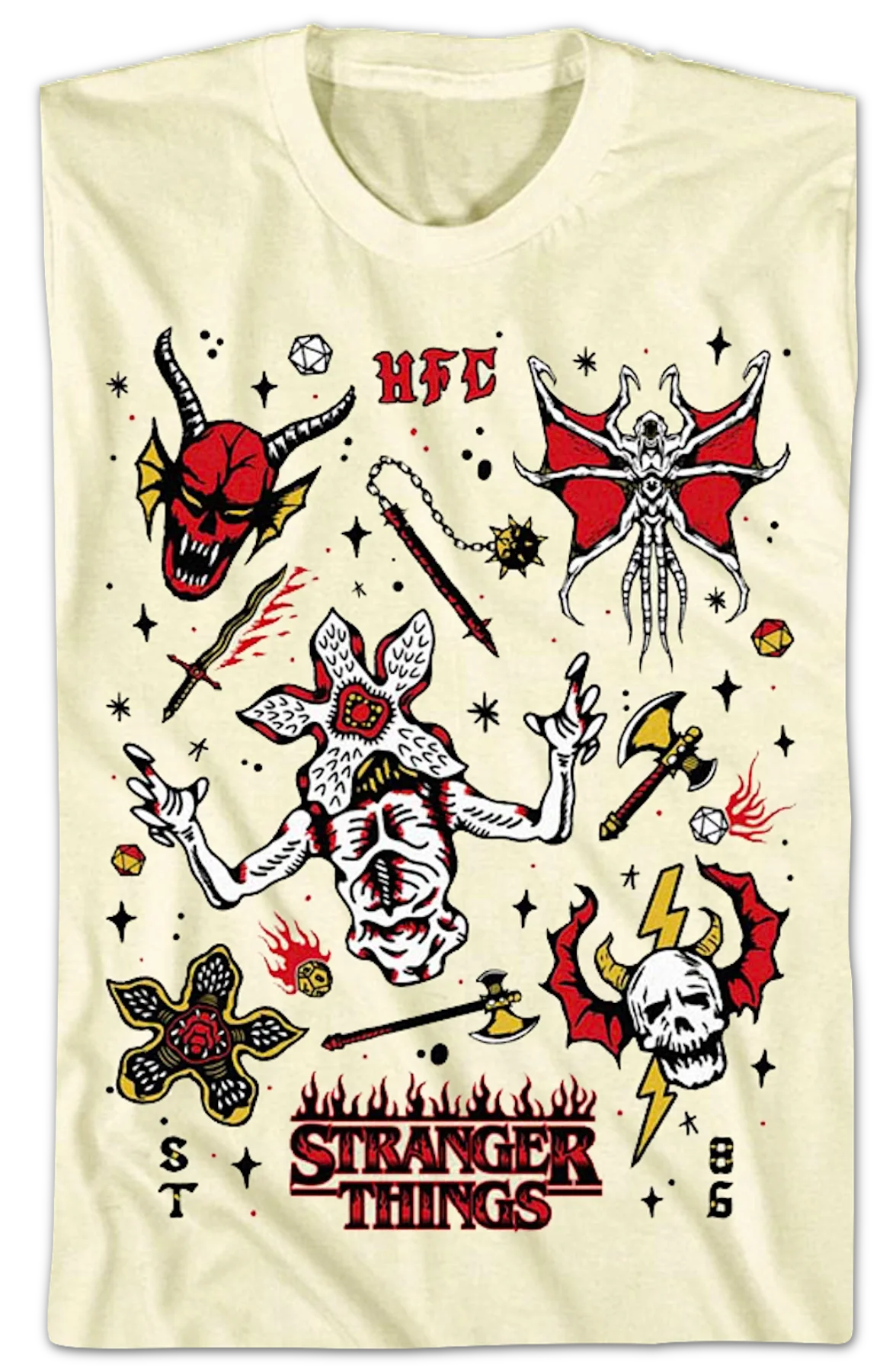 Hellfire Club Collage Stranger Things T-Shirt - Image 2