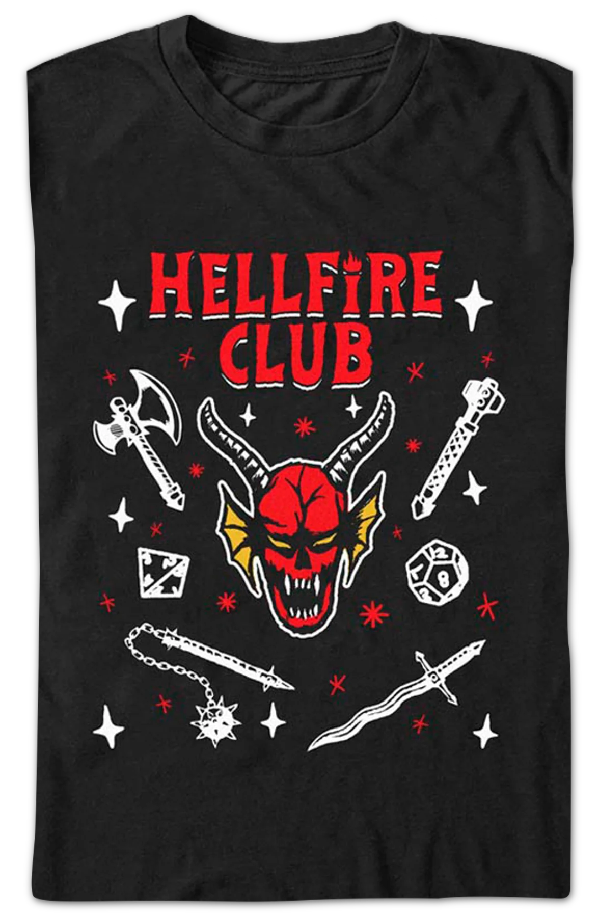 Hellfire Club Symbols Stranger Things T-Shirt - Image 2