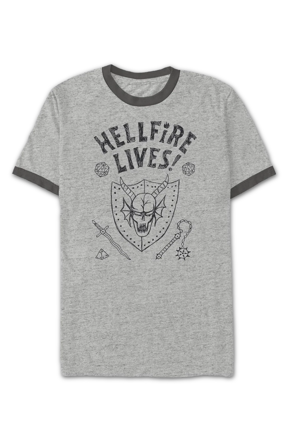 Hellfire Lives Stranger Things Ringer Shirt - Image 2