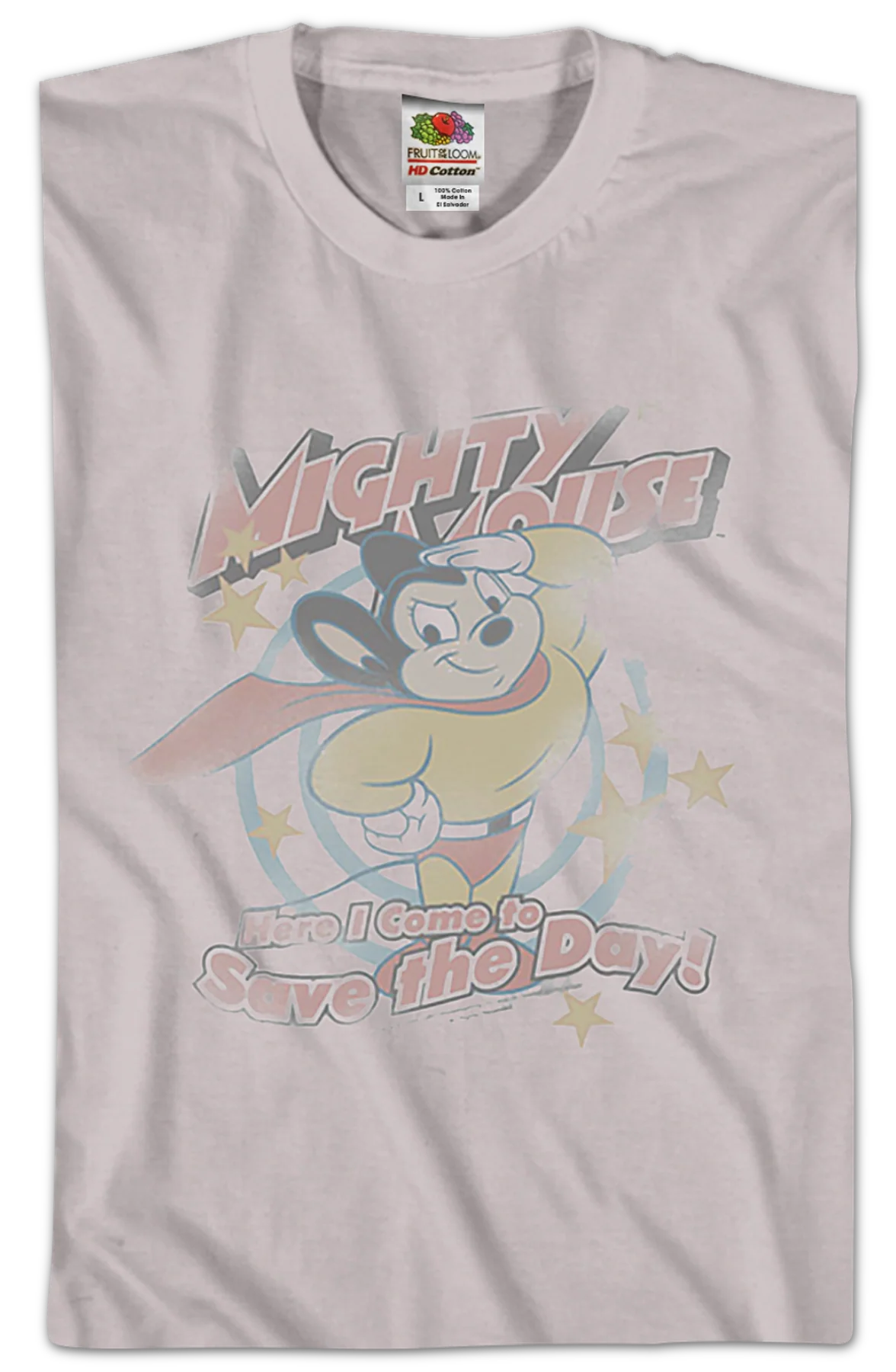 Here I Come to Save the Day Mighty Mouse T-Shirt - Image 2