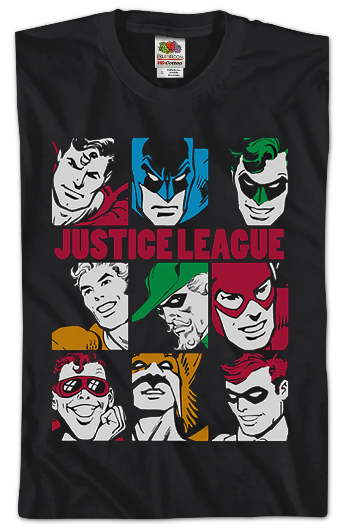 Hero Faces Justice League T-Shirt - Image 2