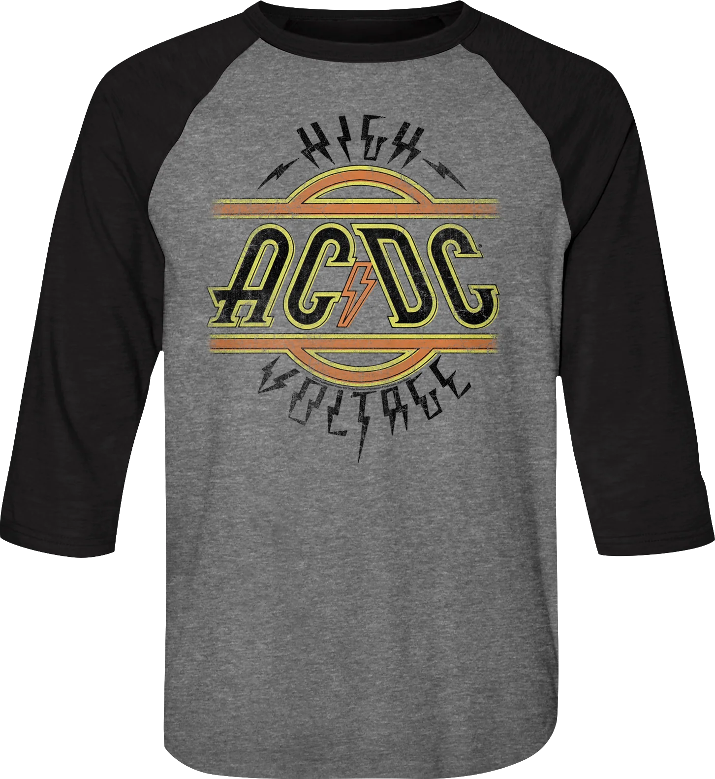 High Voltage ACDC Raglan Baseball Shirt