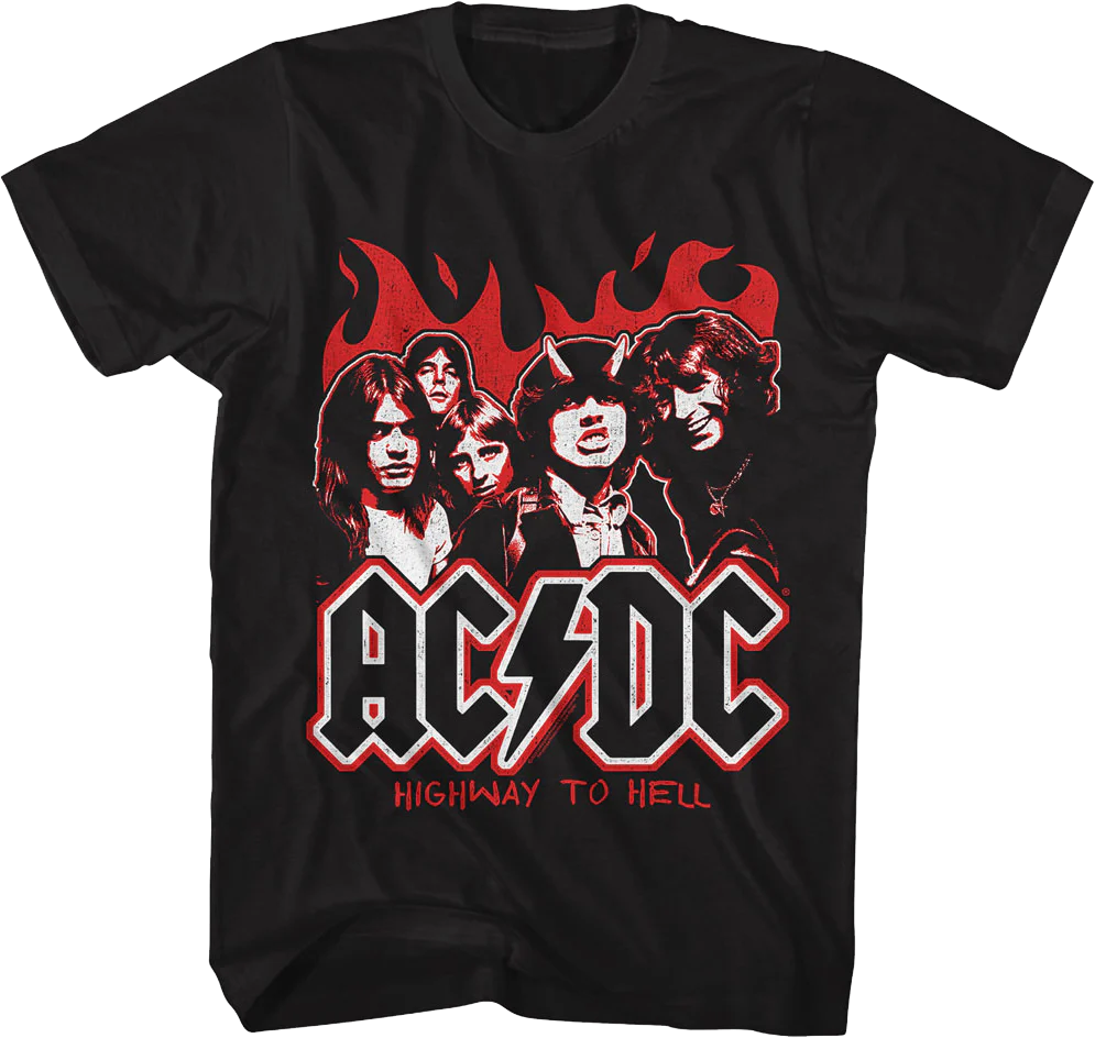 Highway To Hell Flames ACDC Shirt