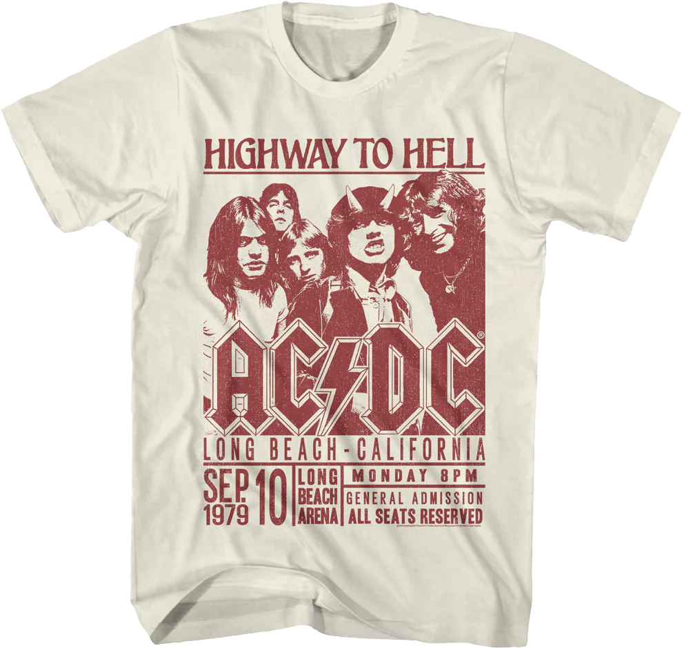 Highway To Hell Long Beach Poster ACDC T-Shirt
