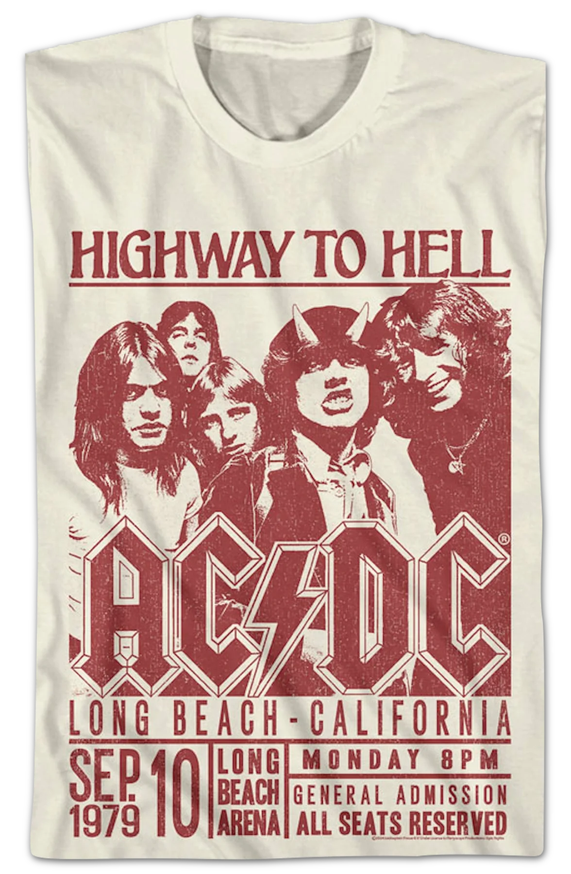 Highway To Hell Long Beach Poster ACDC T-Shirt - Image 2