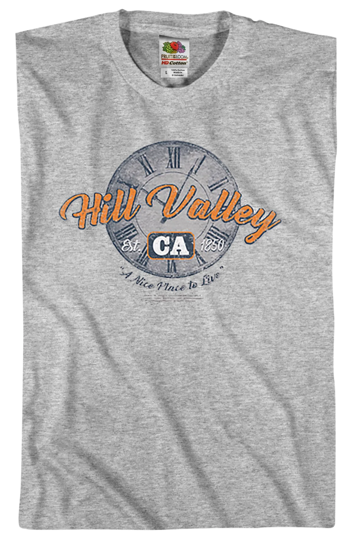 Hill Valley A Nice Place To Live Back To The Future T-Shirt - Image 2