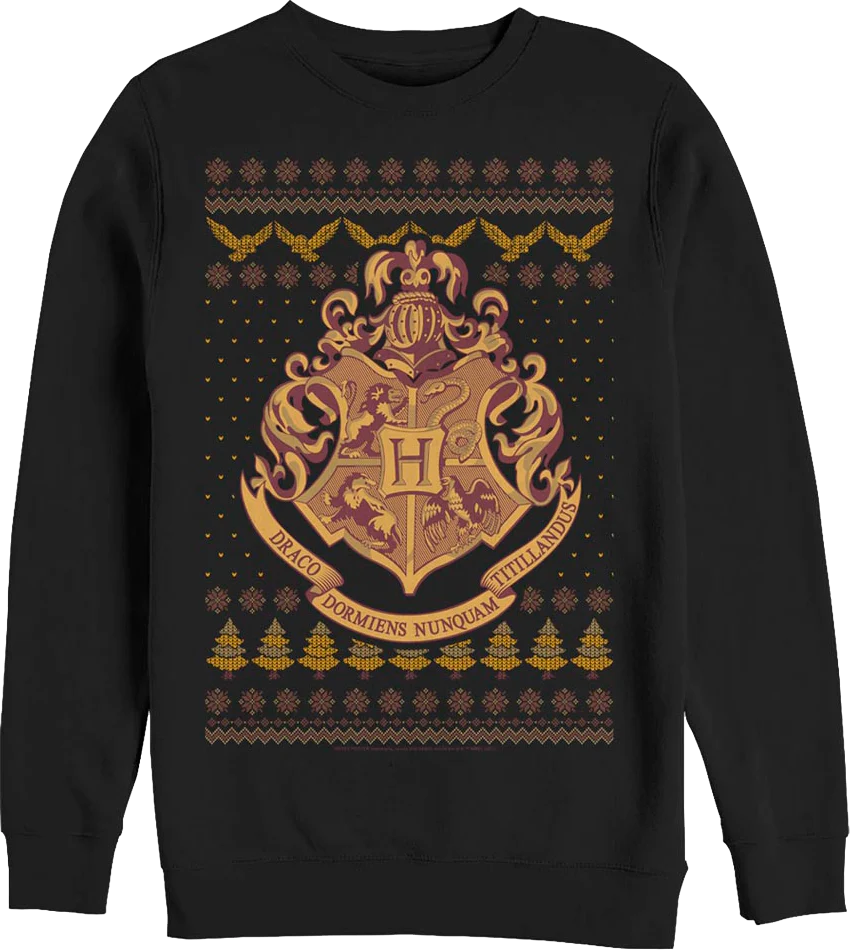 Hogwarts Faux Ugly Christmas Sweater Harry Potter Sweatshirt