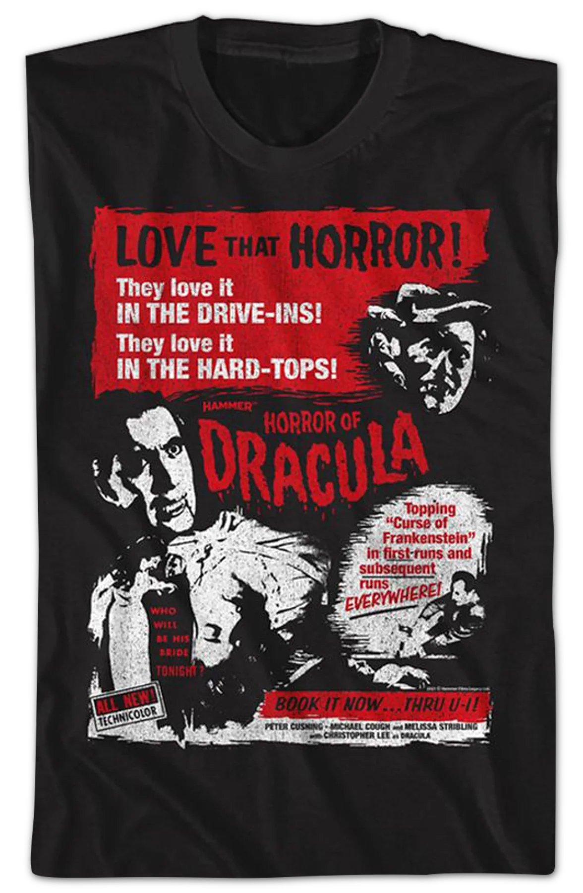 Horror of Dracula Poster Hammer Films T-Shirt - Image 2