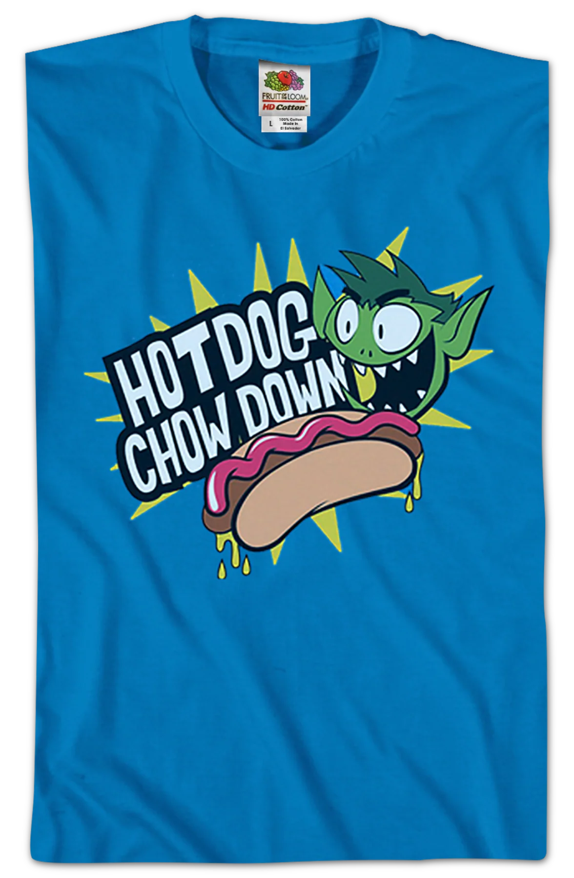Hot Dog Chow Down Teen Titans Go T-Shirt - Image 2