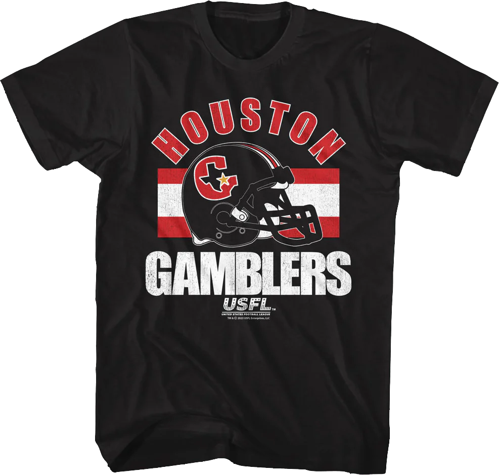 Houston Gamblers Helmet USFL T-Shirt