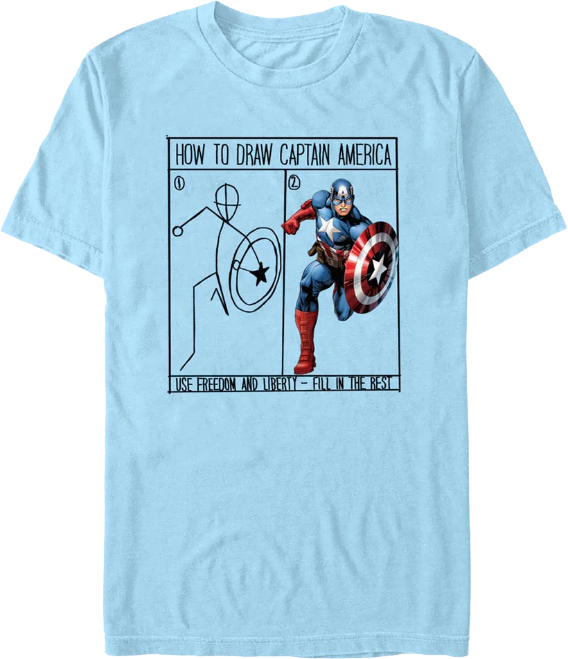 How To Draw Captain America Marvel Comics T-Shirt