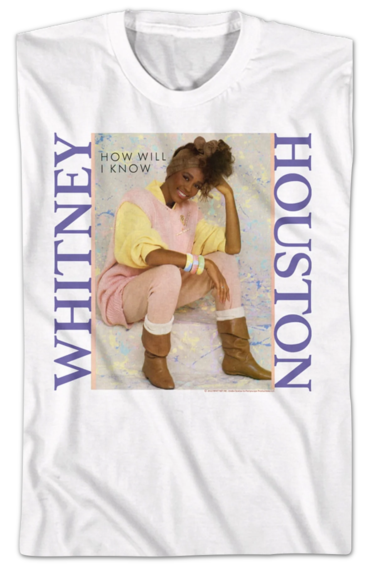 How Will I Know Single Cover Whitney Houston T-Shirt - Image 2