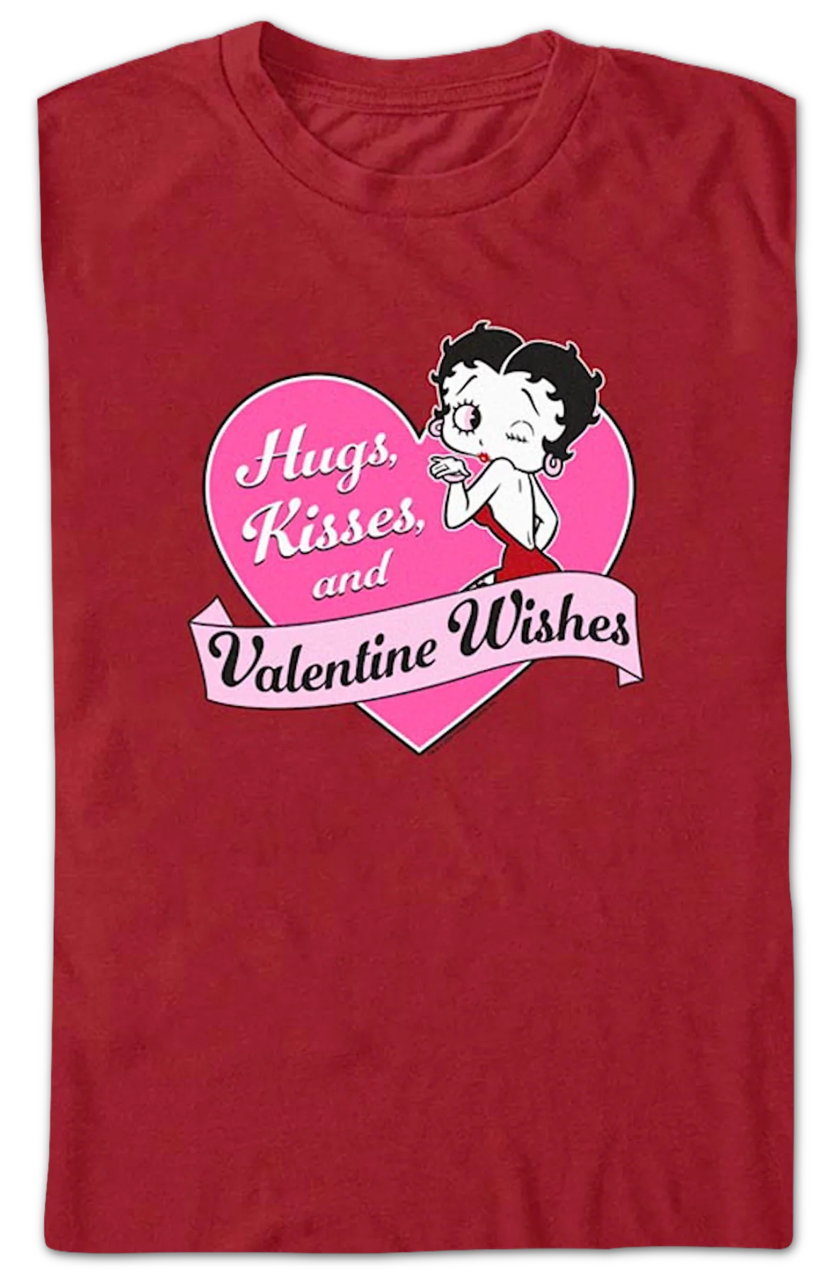 Hugs, Kisses, and Valentine Wishes Betty Boop T-Shirt - Image 2