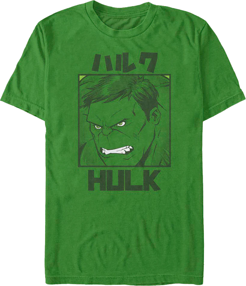 Hulk Japanese Text Marvel Comics T-Shirt