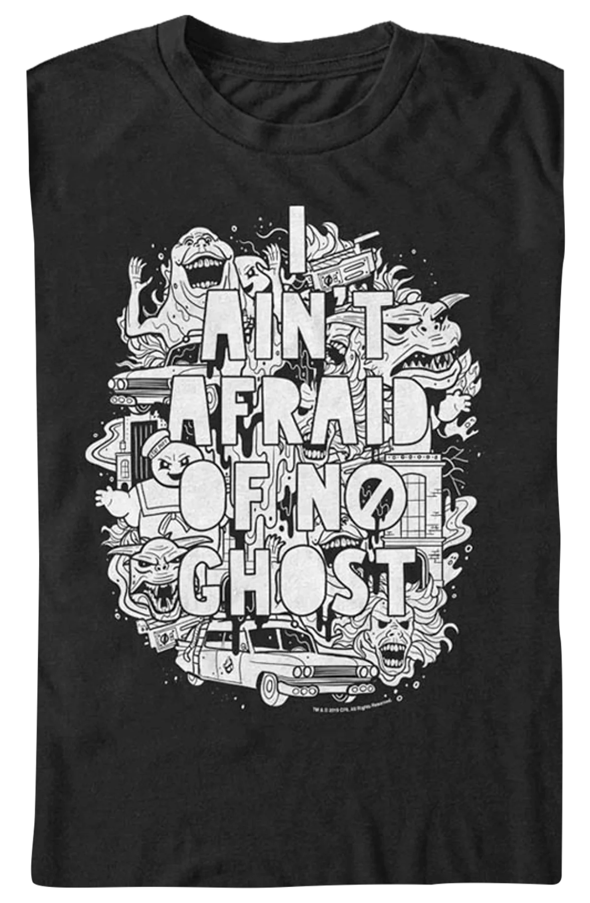 I Ain't Afraid Of No Ghost Sketch Ghostbusters T-Shirt - Image 2