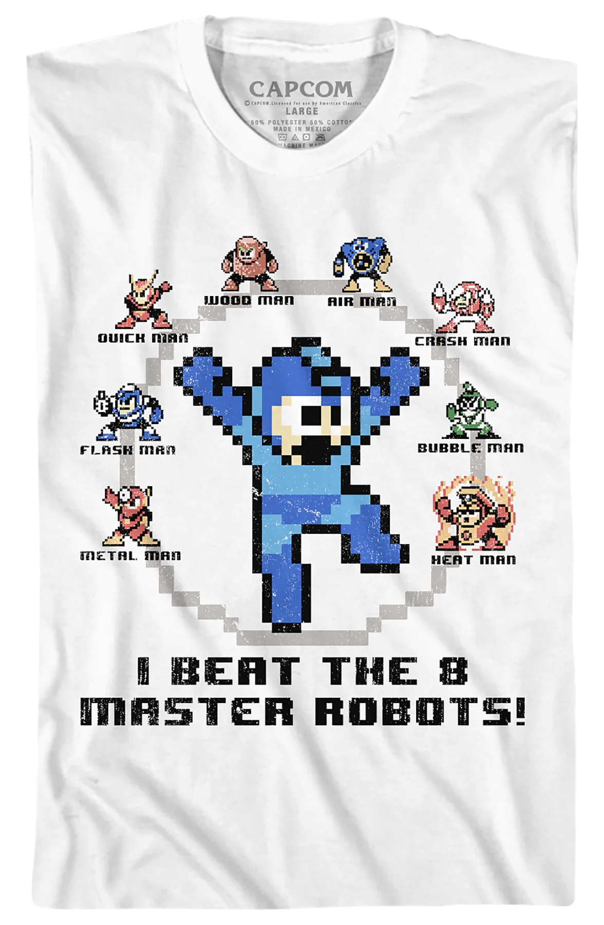 I Beat The 8 Master Robots Mega Man T-Shirt - Image 2