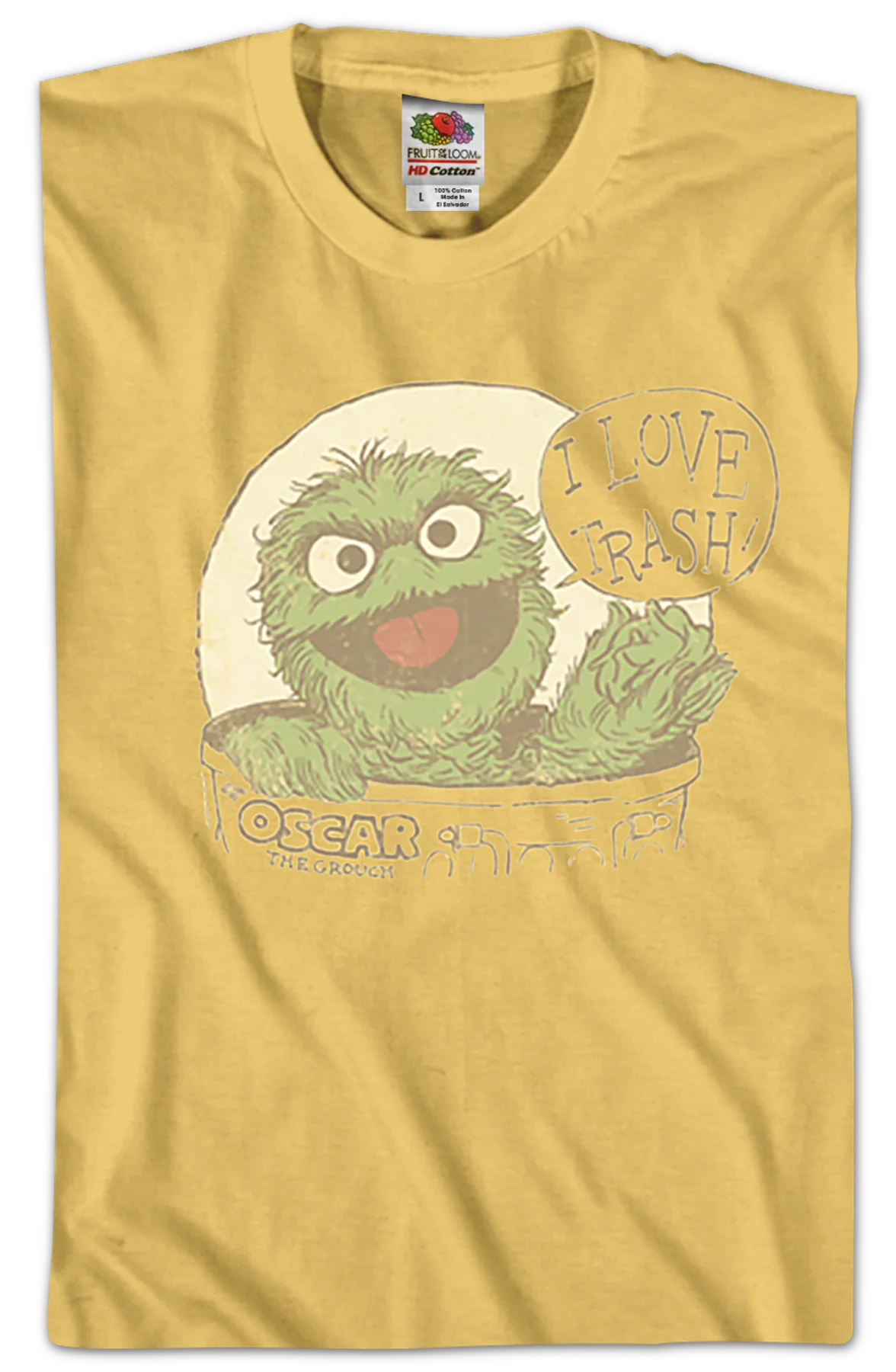 I Love Trash Oscar The Grouch T-Shirt - Image 2