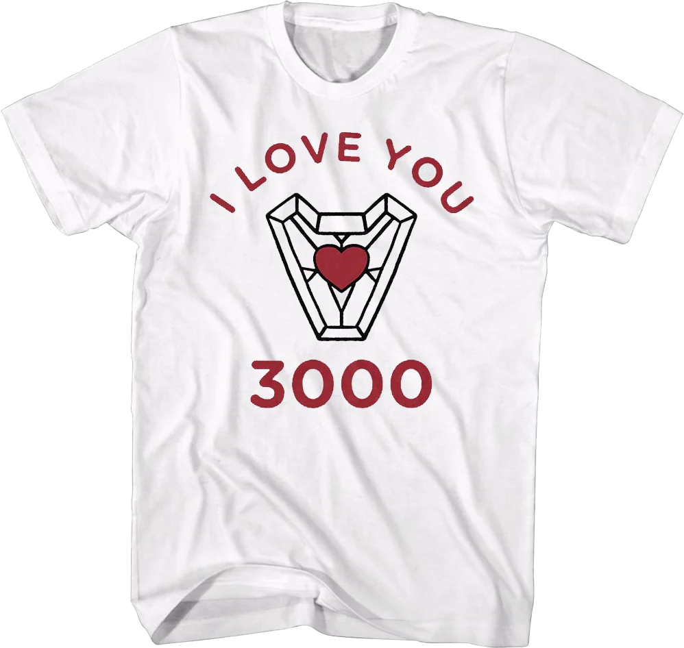 I Love You 3000 Iron Man Heart Marvel Comics T-Shirt