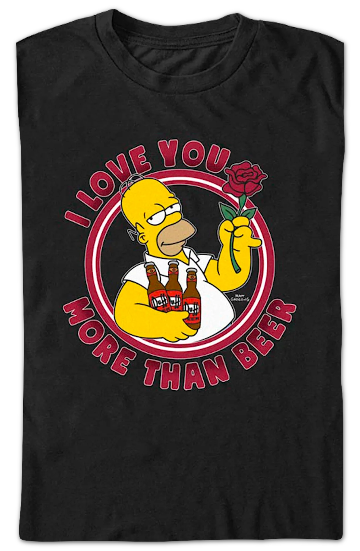I Love You More Than Beer Simpsons T-Shirt - Image 2