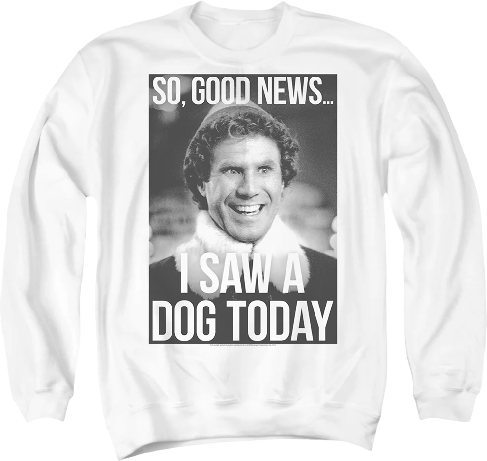 I Saw A Dog Today Elf Sweatshirt