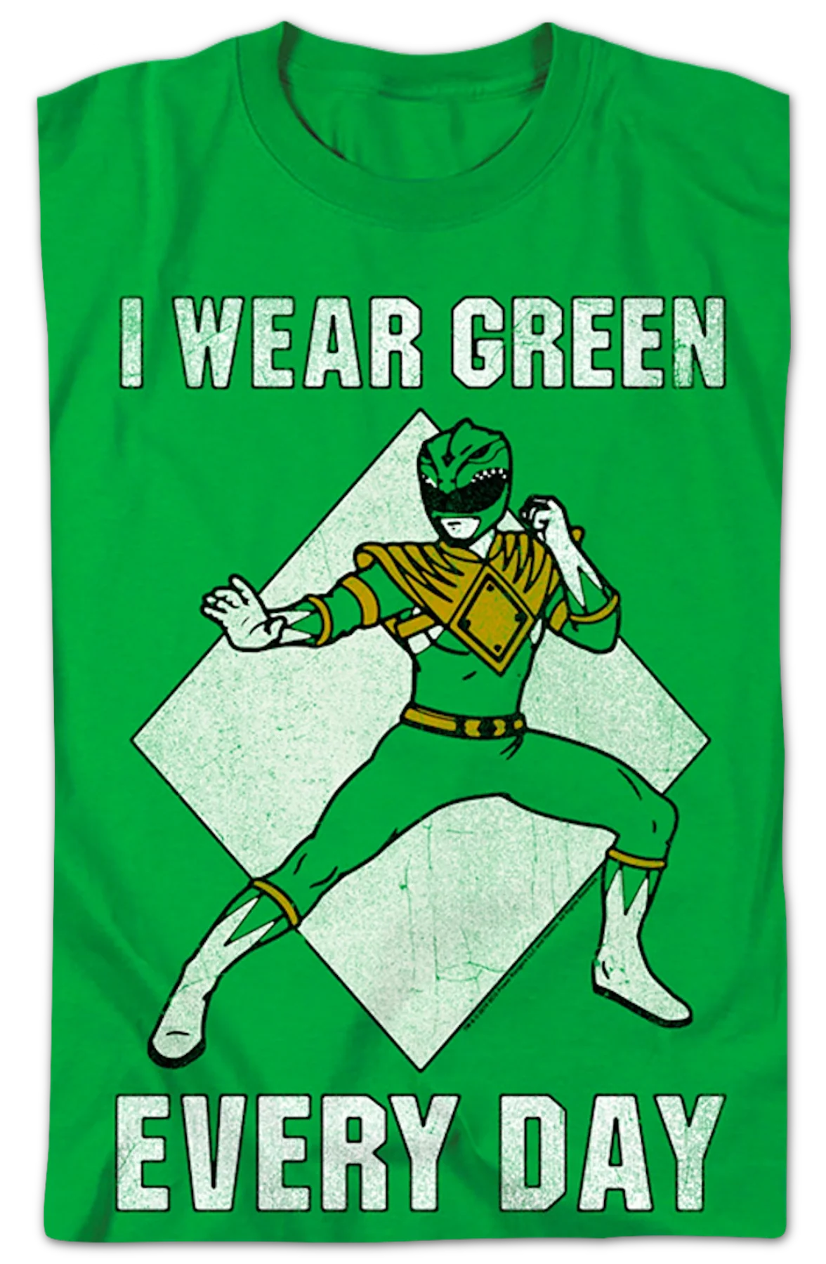 I Wear Green Every Day Mighty Morphin Power Rangers T-Shirt - Image 2