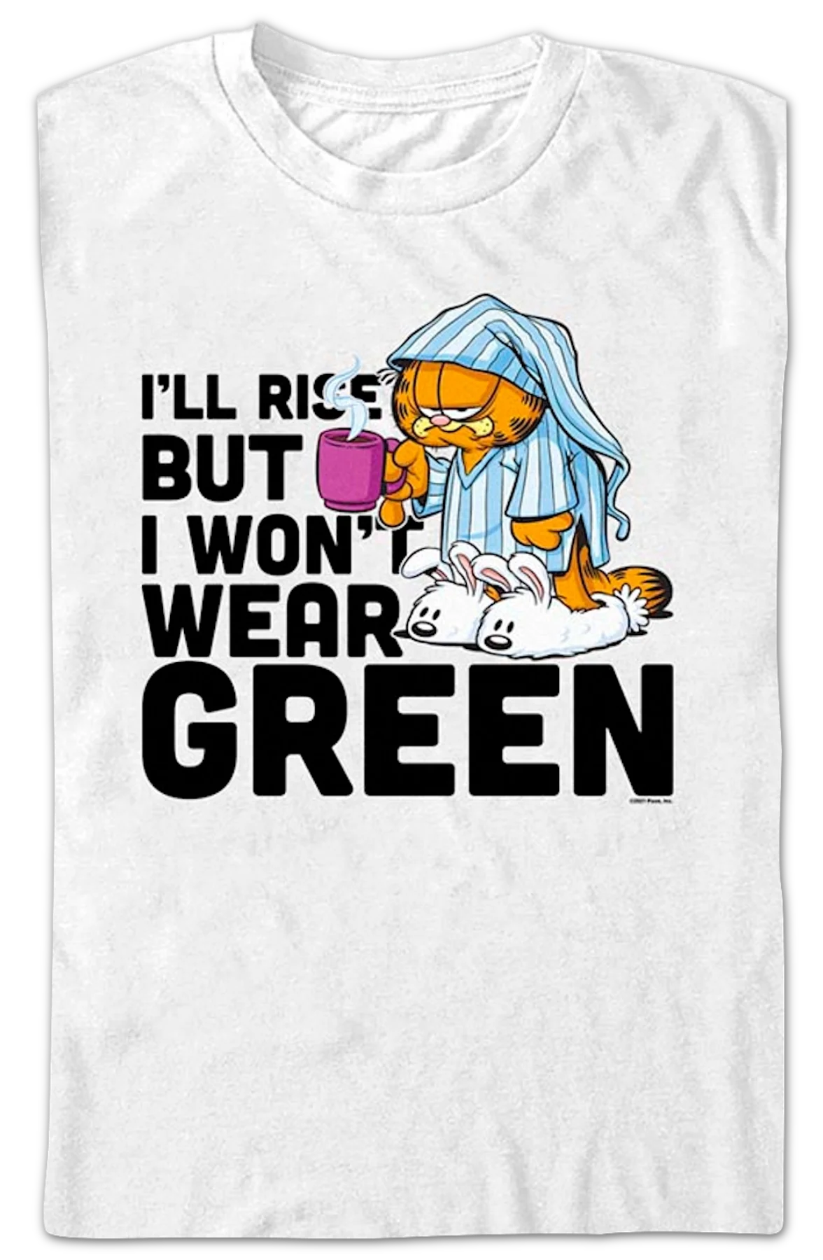 I Won't Wear Green Garfield T-Shirt - Image 2