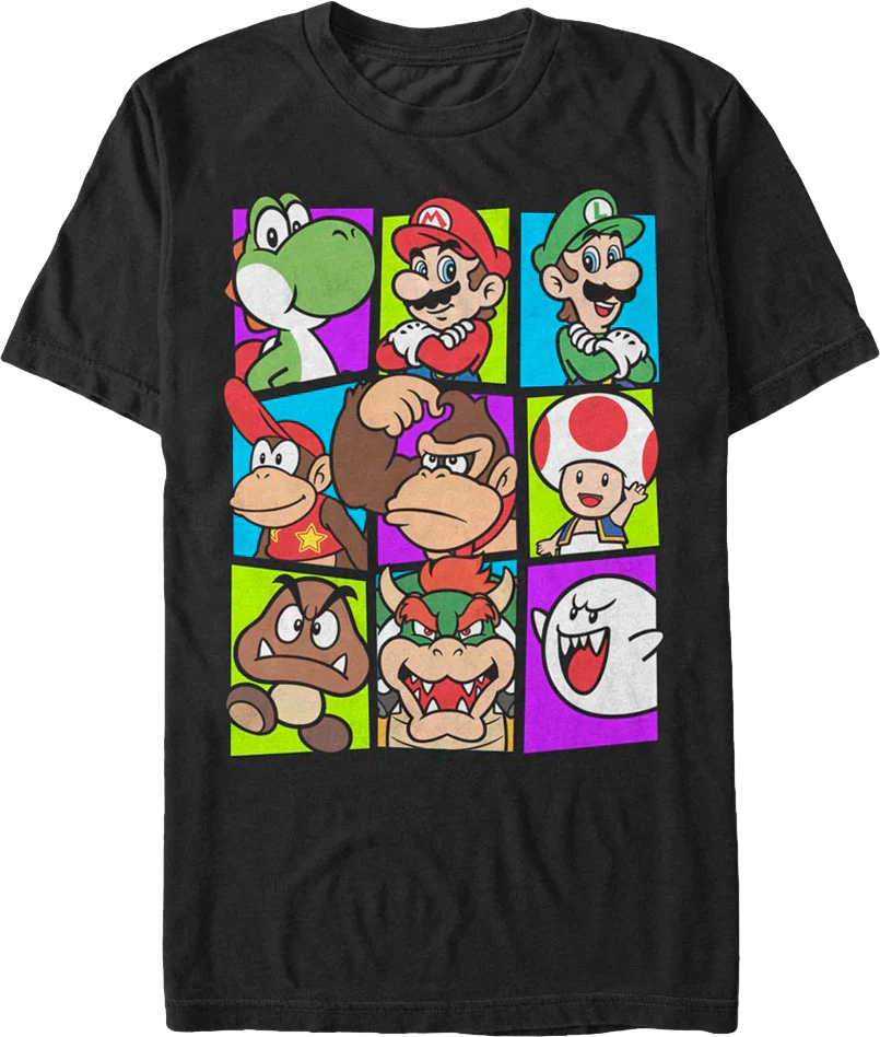 Iconic Character Blocks Super Mario Bros. T-Shirt