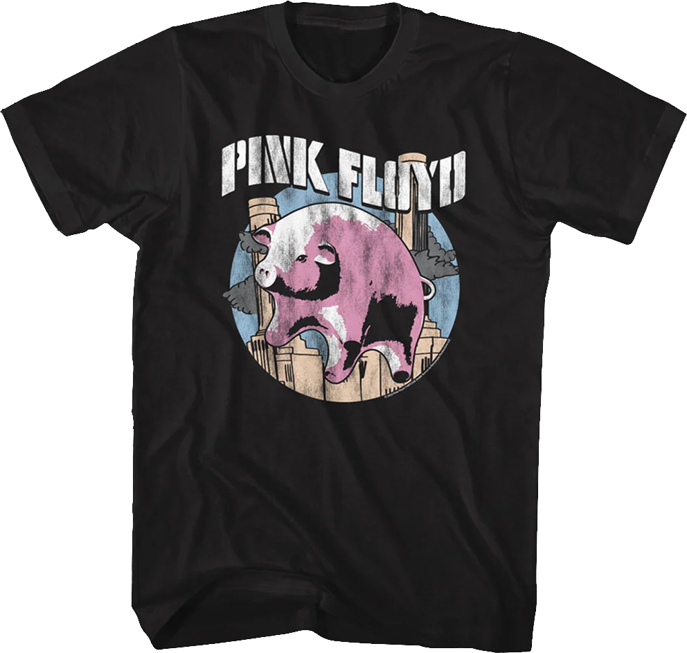 Illustrated Flying Pig Pink Floyd T-Shirt