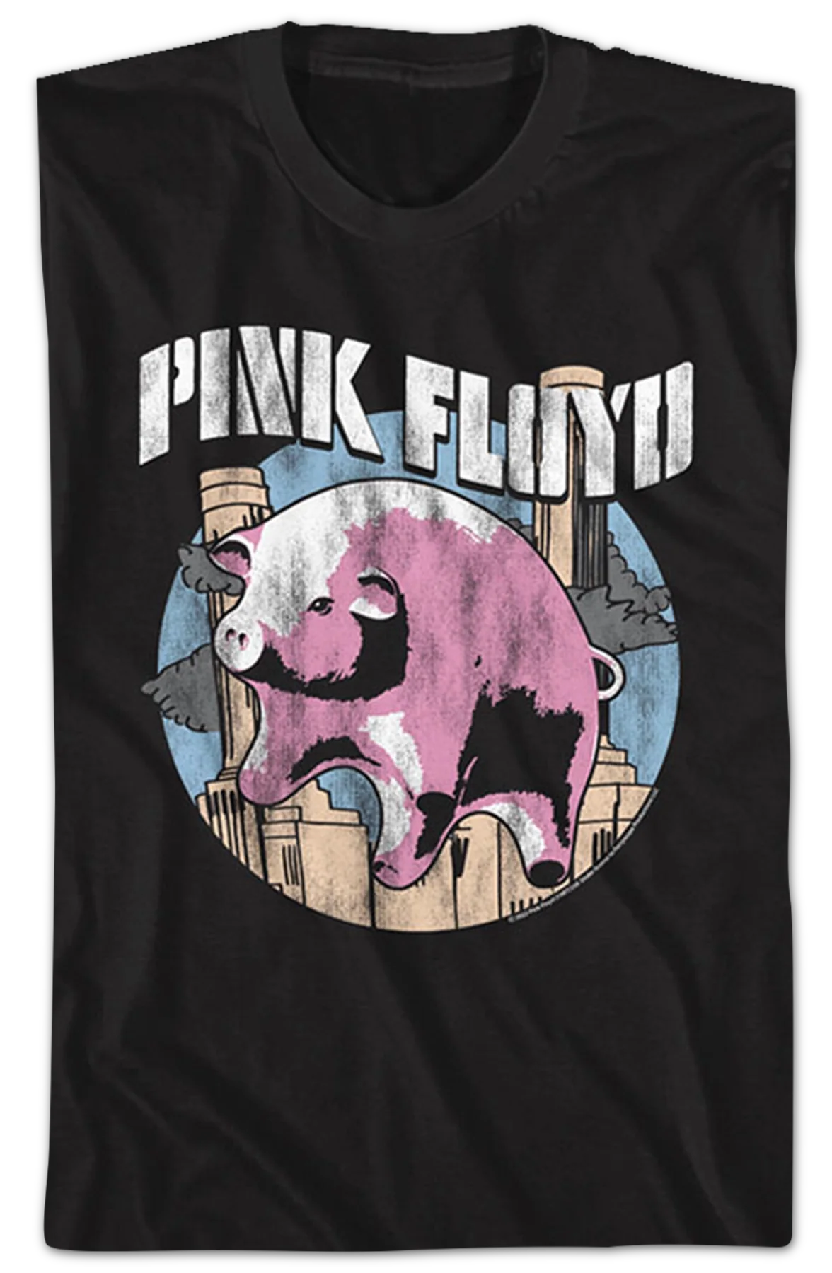 Illustrated Flying Pig Pink Floyd T-Shirt - Image 2