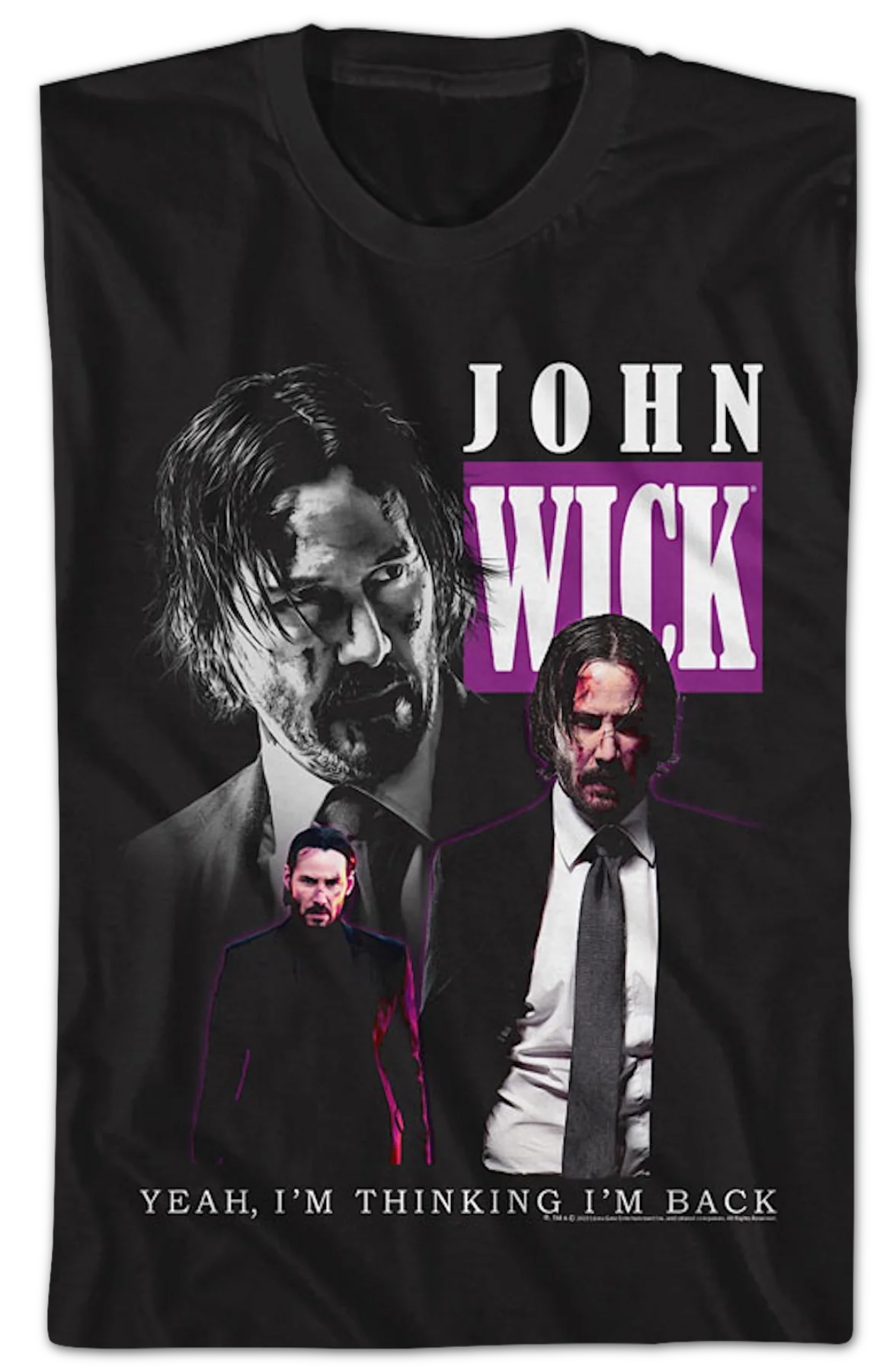 I'm Thinking I'm Back Collage John Wick T-Shirt - Image 2